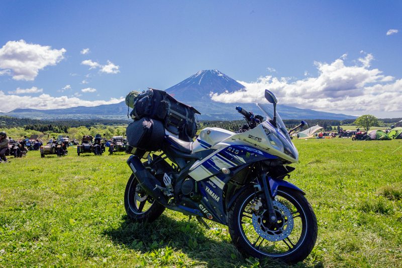 富士山とYZF-R15